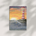 Poster Leuchtturm im Sonnenuntergang