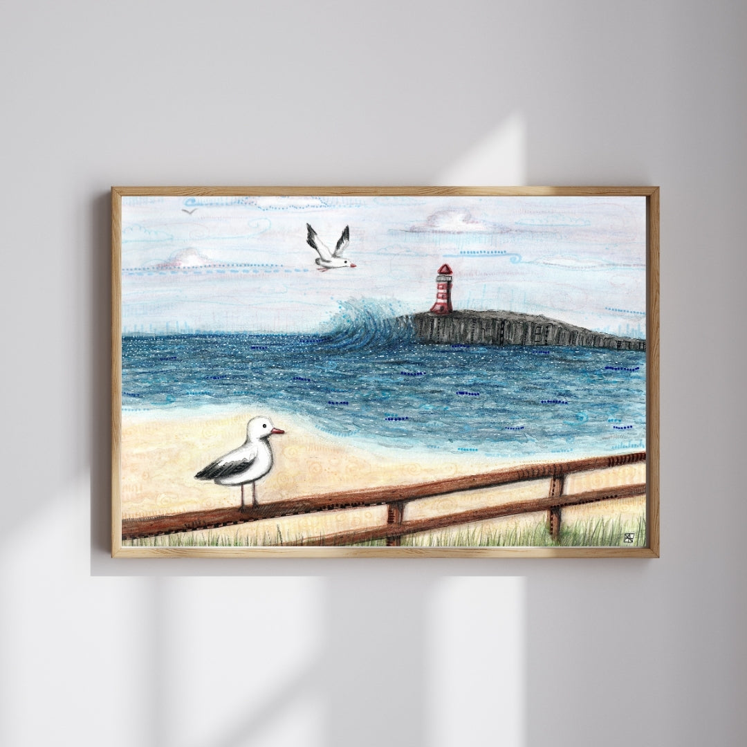 Die Möwe und der Leuchtturm