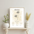 Personalisiertes Geburtsposter: Geburtsblume Januar Nelke | Beige