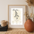 Personalisiertes Geburtsposter: Geburtsblume September Astern | Beige