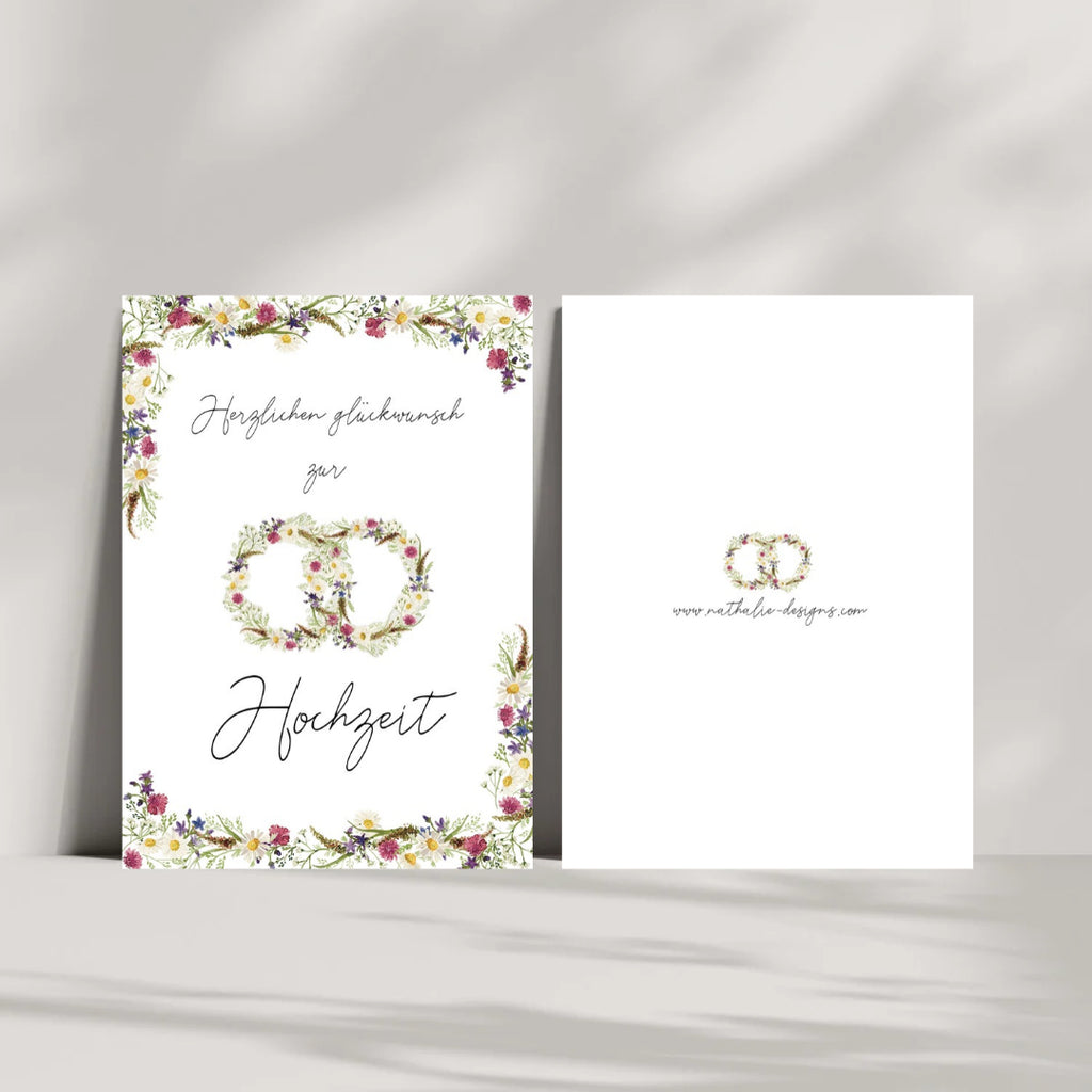 Hochzeitskarte Blumenringe