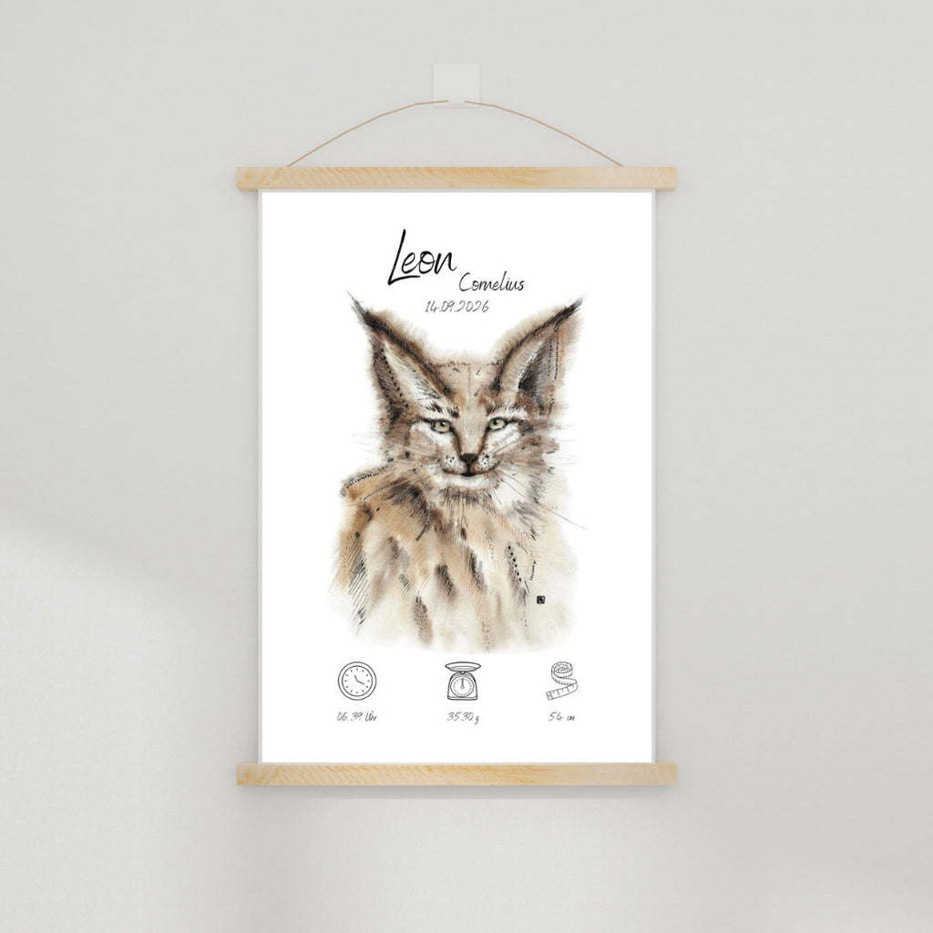 Personalisiertes Geburtsposter: Luchs
